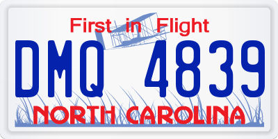 NC license plate DMQ4839