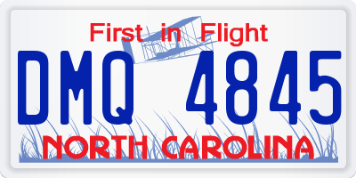NC license plate DMQ4845