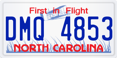 NC license plate DMQ4853