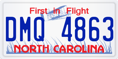 NC license plate DMQ4863