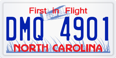 NC license plate DMQ4901