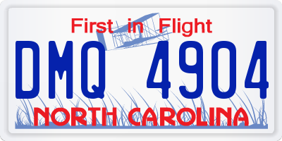 NC license plate DMQ4904