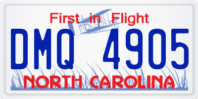 NC license plate DMQ4905