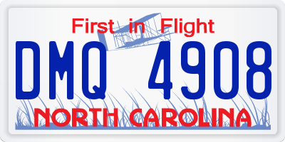 NC license plate DMQ4908