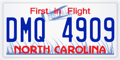 NC license plate DMQ4909