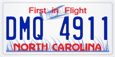 NC license plate DMQ4911