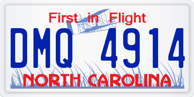 NC license plate DMQ4914