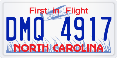 NC license plate DMQ4917