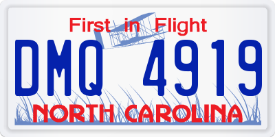 NC license plate DMQ4919