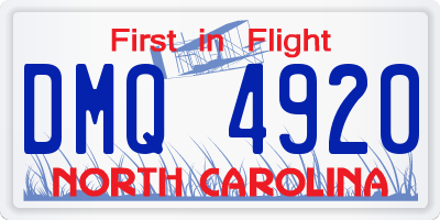NC license plate DMQ4920