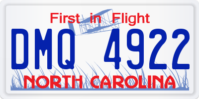 NC license plate DMQ4922