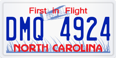NC license plate DMQ4924