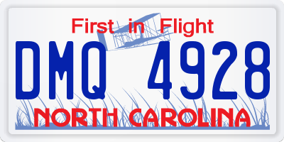 NC license plate DMQ4928