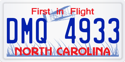 NC license plate DMQ4933