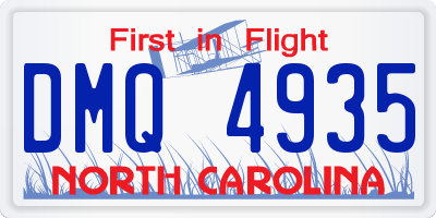 NC license plate DMQ4935