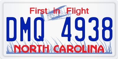 NC license plate DMQ4938