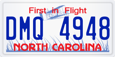 NC license plate DMQ4948