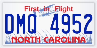 NC license plate DMQ4952