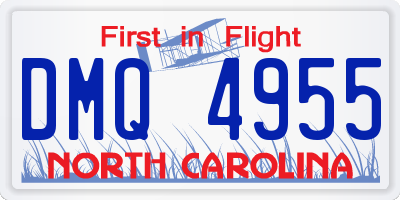 NC license plate DMQ4955