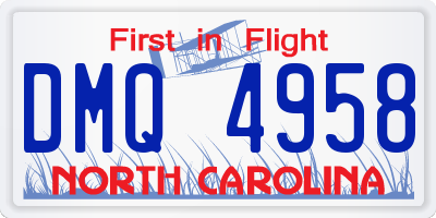 NC license plate DMQ4958
