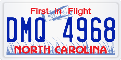 NC license plate DMQ4968