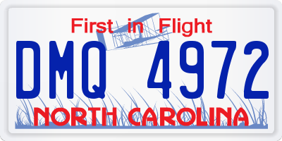 NC license plate DMQ4972