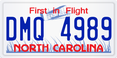 NC license plate DMQ4989