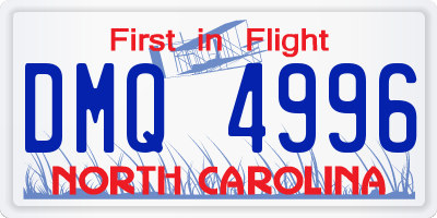NC license plate DMQ4996