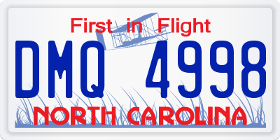 NC license plate DMQ4998
