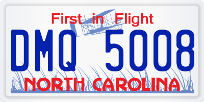 NC license plate DMQ5008