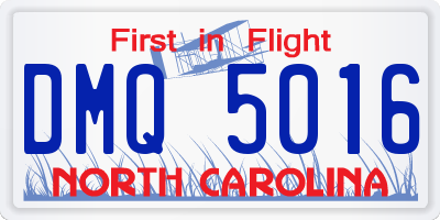 NC license plate DMQ5016