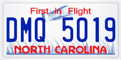NC license plate DMQ5019