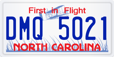 NC license plate DMQ5021