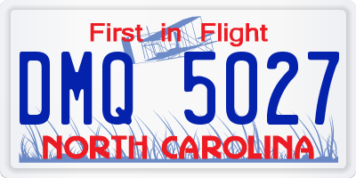 NC license plate DMQ5027