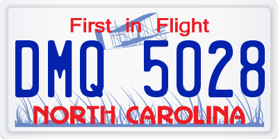 NC license plate DMQ5028