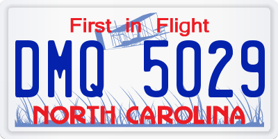 NC license plate DMQ5029