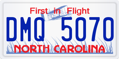 NC license plate DMQ5070