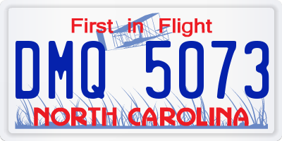 NC license plate DMQ5073