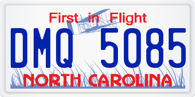 NC license plate DMQ5085