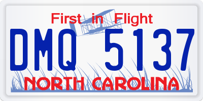 NC license plate DMQ5137