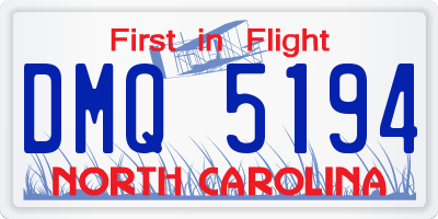 NC license plate DMQ5194