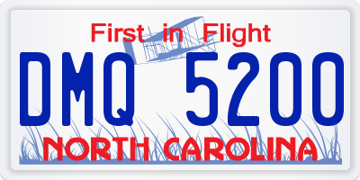 NC license plate DMQ5200