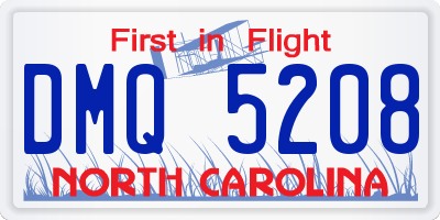 NC license plate DMQ5208