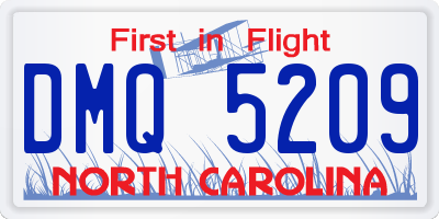 NC license plate DMQ5209