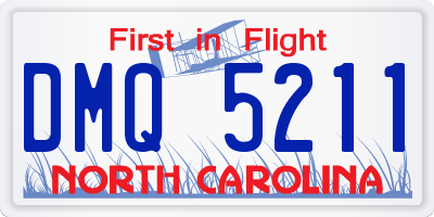 NC license plate DMQ5211