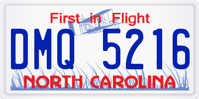 NC license plate DMQ5216