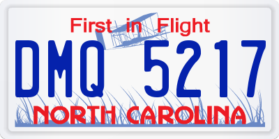 NC license plate DMQ5217