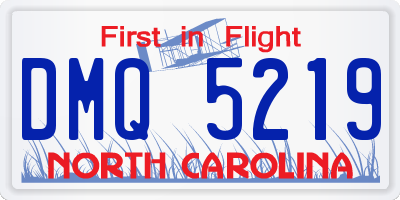 NC license plate DMQ5219
