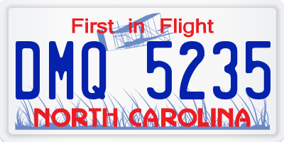 NC license plate DMQ5235