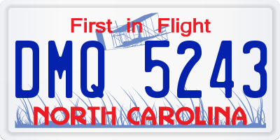 NC license plate DMQ5243